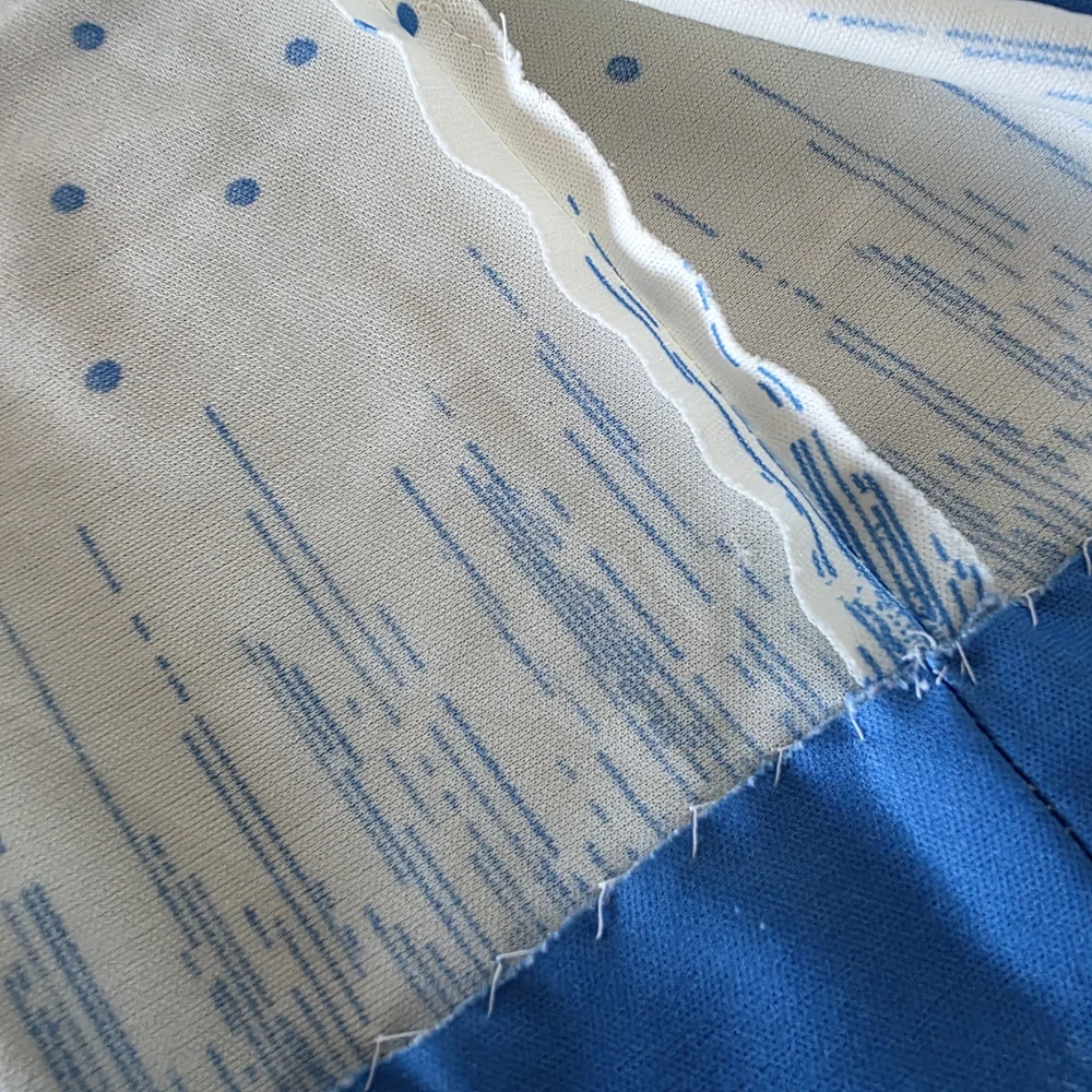 Handmade blue and white dress.  Lg to XL vintage(?), sleeveless, A-line - Picture 12 of 12